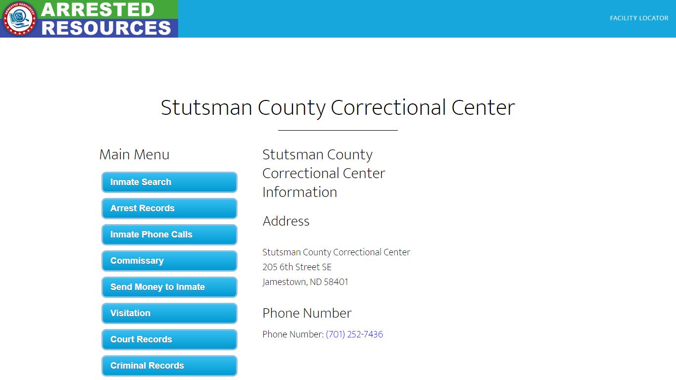 Stutsman County Correctional Center - Inmate Search - Jamestown, ND